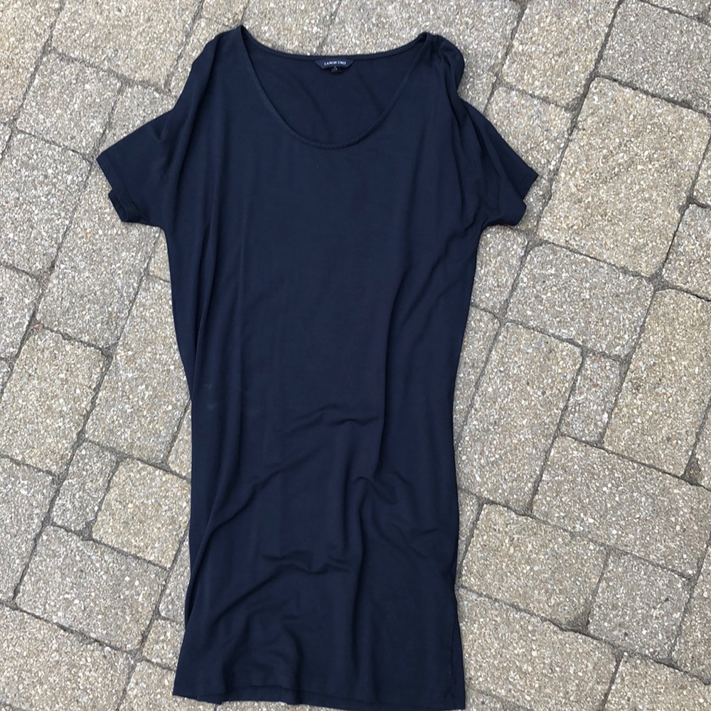 Navy lands end jersey dress
